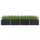 Strat inaltat gradina Gossi antracit 320x80x45 cm, otel galvanizat, rezistent intemperii. Jardiniera legume, flori