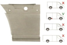Segment reparatie aripa spate Mercedes Sprinter 2006-, VW Crafter 2005- L=3265 Partea Dreapta, Spate, lungime 400 mm, inaltime 390 mm, in fata rotii,