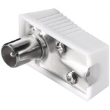 Conector tata unghi 90 grade pentru antena TV (coaxial) alb 75 Ohm, KTKONPM