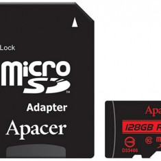 Card microSDXC UHS-I Apacer 128GB R85 clasa10 cu adaptor SD citire 85MB/s