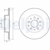 Disc frana Fiat 500L Motor 0.9, 0.9 Natural Power, 1.3 D Multijet, 1.3 D Multijet, 1.4, 1.6 D Multijet, 251x10mm, 40.7 mm, OE 51808471