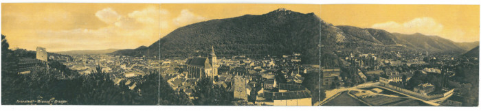 5050 - BRASOV, Panorama, Romania - old 3 postcards - unused - 1916