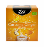 Ceai bio din curcuma, ghimbir si lamaie, 12 plicuri 24g Yogi Tea