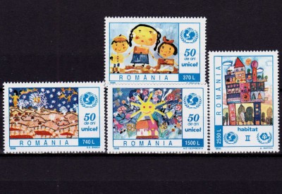 RO 1996 LP 1408 &amp;quot; 50 de ani UNICEF &amp;quot; , serie , MNH foto