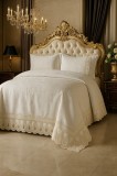 Cumpara ieftin Set de Pat 6 Piese Super Lux , Bumbac Premium cu Broderie Manuala Aurie