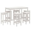 Set bar de gradina, 7 piese, alb, lemn masiv de pin