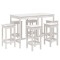 Set bar de gradina, 7 piese, alb, lemn masiv de pin