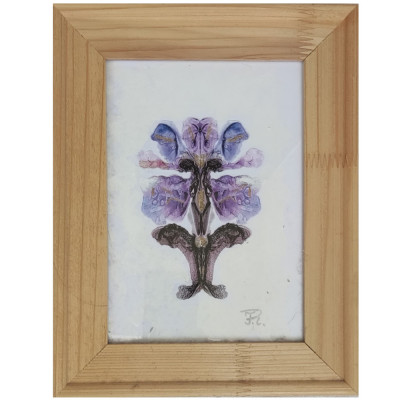 E77. Tablou print pe hartie, Abstract violet, cu rama lemn si sticla, 20 x 30cm foto