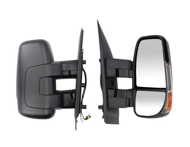 Oglinda usa exterioara Iveco Daily, 07.2014-, partea Dreapta, reglare electrica; textil; incalzit; scurt; sticla convexa; geam cromat; 7 pini; cu Luc