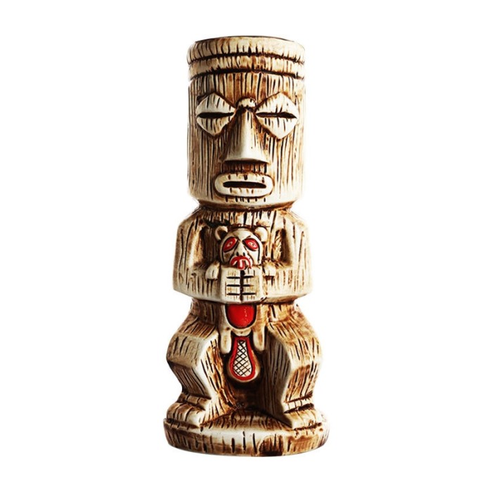 Pahar, pentru cocktail, Tiki Samif, din ceramica, multicolor, 450 ml, 22 x 8.5 x 6.5 cm , ideal pentru servirea unor cocktailuri generoase,