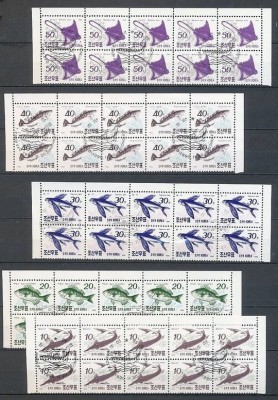 Korea 1990 Fishes x 10, block, used V.006 foto