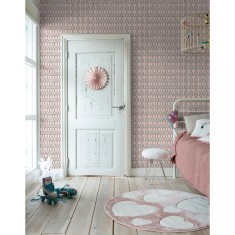 Noordwand Tapet &bdquo;Good Vibes Hexagon Pattern&rdquo;, roz și violet