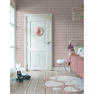 Noordwand Tapet &amp;bdquo;Good Vibes Hexagon Pattern&amp;rdquo;, roz și violet foto