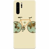 Husa silicon pentru Huawei P30 Pro, Retro Bicycle Illustration