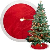 Covoras decorativ pentru brad de Craciun 90 cm, rosu-alb, Ruhhy