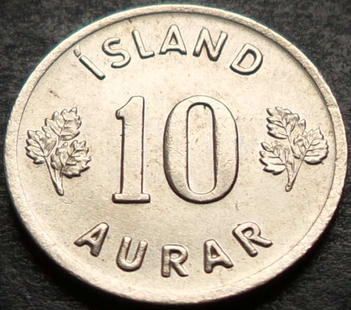 Moneda 10 AURAR - ISLANDA, anul 1969 *cod 4535 B = A.UNC