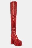 Koi Footwear cizme x Rocky Horror Show Creature of the Night femei, culoarea rosu, cu toc drept, Creature of the Night
