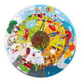 Puzzle de podea 360 grade - Anotimpurile, 39.4 x 39.4 cm, 4 ani+, BigJigs Toys