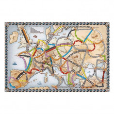 Joc de societate Ticket to ride Europa, tabla de joc cu harta Europei, 15 gari, 240 vagoane, 158 carti de joc foto