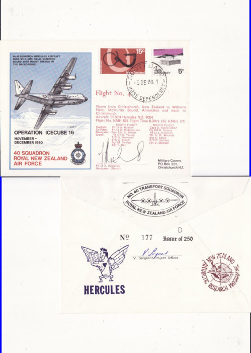 Circulatie Noua Zeelanda -tema Antarctica,vapoare,aviatie, exploratori-FDC 1980