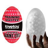 Masturbator manual LOVETOY Training Master Stamina Nodules, din TPE transparent, &icirc;n formă de ou, lungime 13 cm (roșu)