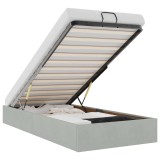 Cumpara ieftin Cadru de pat otoman fara saltea Gri deschis 90x200 cm catifea