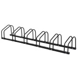 Suport de parcare pentru 6 biciclete din tuburi de otel Q235, Suprafata zincata 179x33x27cm negru HOMCOM | Aosom Romania