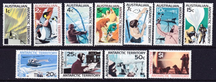DB1 AAT 1966 Cercetarea Terit. Antarctice Australiene 8 - 18 v. MH cu sarniera
