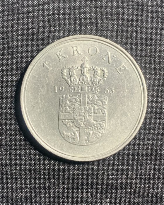 Moneda 1 coroana 1963 Danemarca