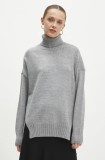 Answear Lab pulover femei, culoarea gri, cu guler