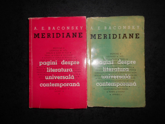 A. E. BACONSKY - MERIDIANE. PAGINI DESPRE LITERATURA UNIVERSALA CONTEMPORANA