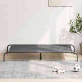VidaXL Pat &icirc;nălțat pentru c&acirc;ini gri 150x90x20 cm Textilenă și oțel