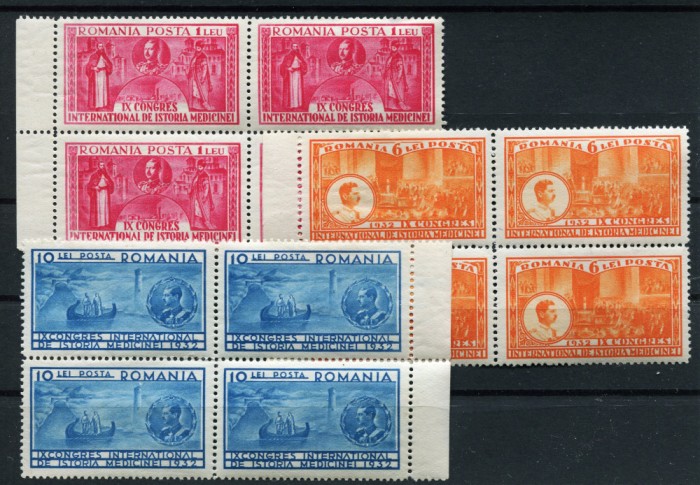 1932 , Lp 99 , Al IX-lea Congres International de Istoria Medicinei , bl.4 - MH