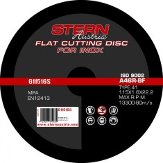STERN. Set 10 discuri abrazive taiere metal-inox pentru polizor unghiular, 115x1.6 mm