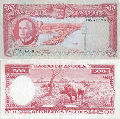 1970 ( 10 VI ) , 500 escudos ( P-97 ) - Angola - stare XF foto
