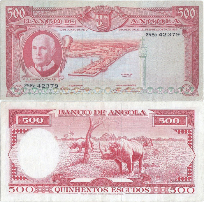 1970 ( 10 VI ) , 500 escudos ( P-97 ) - Angola - stare XF