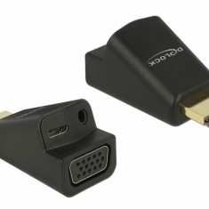 Adaptor HDMI la VGA cu audio si alimentare micro USB, Delock 65895