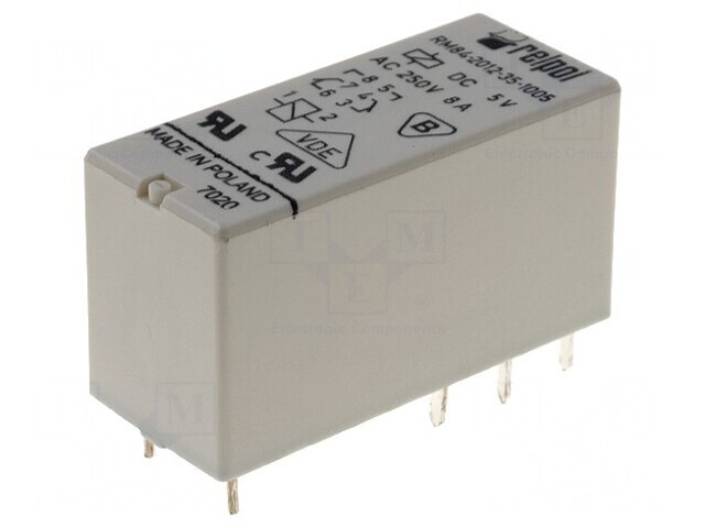 Releu Electromagnetic DPDT 5VDC 8A PCB