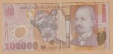 (2) BANCNOTA ROMANIA - 100.000 LEI 2001 (2002), POYMER, PORTRET NICOLAE GRIGORESCU