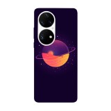 Husa compatibila cu Huawei P40 model Abstract Saturn planet, Silicon, TPU, Viceversa, Transparent, Carcasa