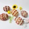 Reducere! Oua lemn Pasti margele, oua rosii Paste handmade unicat
