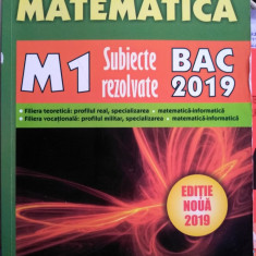 Matematică M1 Subiecte rezolvate BAC 2019