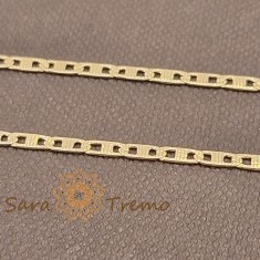 Lantisor unisex placat cu aur 18K Brazilia cu stanta , Linii Fine 50cm