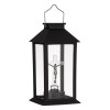 Felinar Solar, LED, Cruce Interioară, Aprindere Automată, Re&icirc;ncărcabil, Negru, 14x14x28cm, Oem