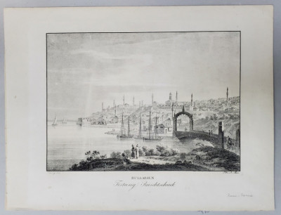 RUSE, FORTAREATA, FESTUNG RUSCHTSCHUCK - LITOGRAFIE de ADOLPH KUNIKE, 1826 foto