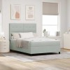 VidaXL Pat cu arcuri cu saltea Gri deschis 140 x 190 cm Catifea 3339830