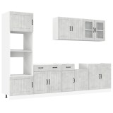 Cumpara ieftin Set dulapuri de bucatarie 7 piese &bdquo;Lucca&rdquo; gri beton Lemn