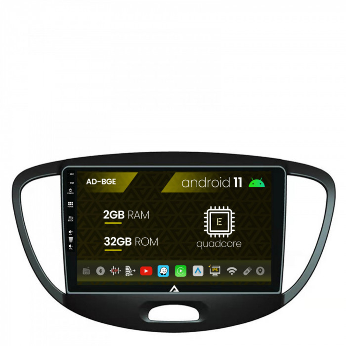 Navigatie Hyundai I10 (2007-2013), Android 11, E-Quadcore 2GB RAM + 32GB ROM, 9 Inch - AD-BGE9002+AD-BGRKIT198