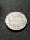 B 11 Moneda 50 Centavos 1991 Bolivia