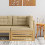 vidaXL Sofa Colțar pentru Exterior Lemn Solid de Acacia Alb 901575